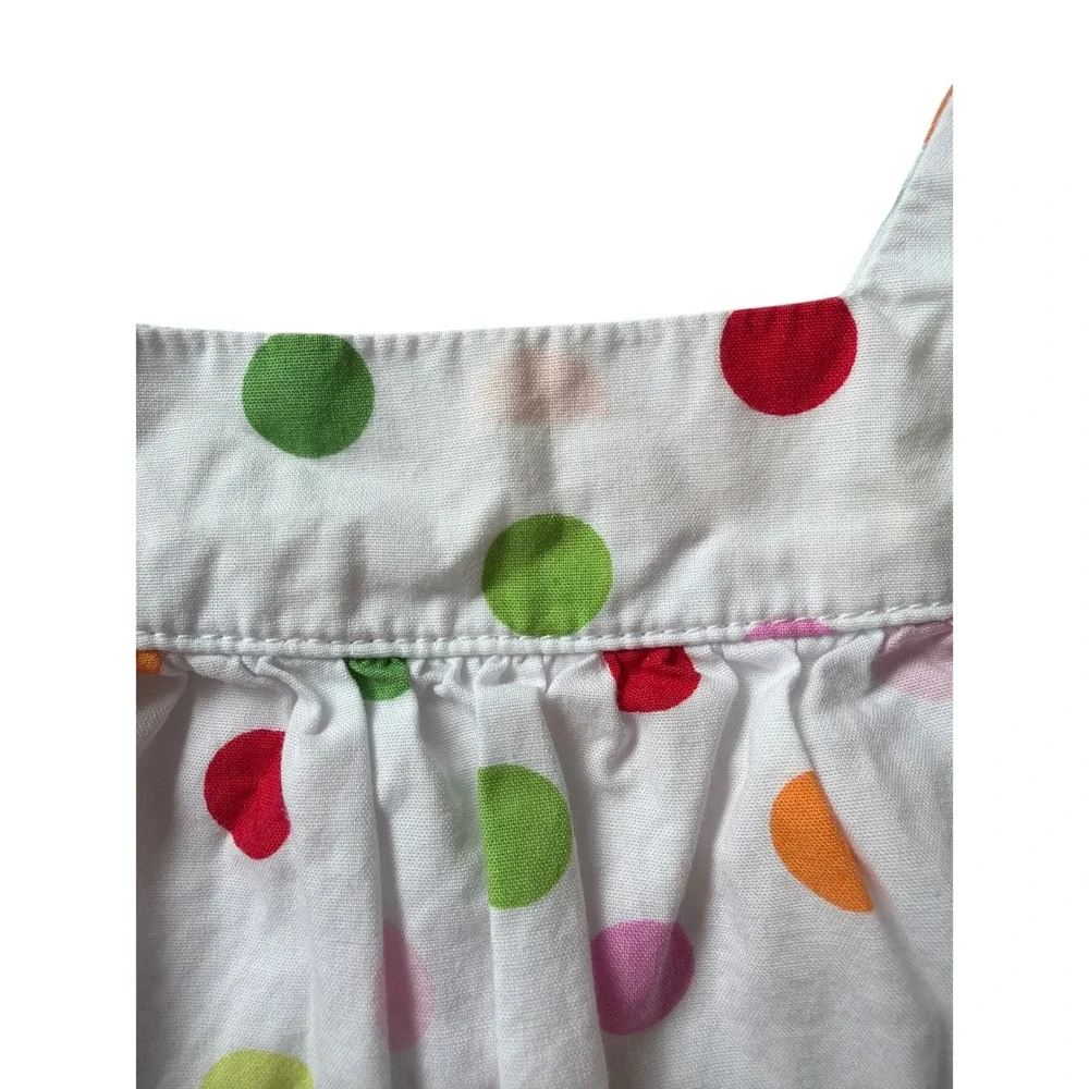 Carters Baby Girl Polka Dot Dress White Multi Color Flutter Sleeve Ruffle 6M